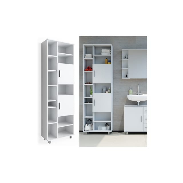 Vicco Badschrank Ilias Weiß 60 x 190 cm
