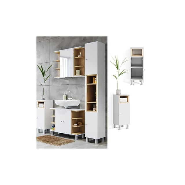 Vicco Midischrank Aquis Weiß/Sonoma 30 x 82 cm
