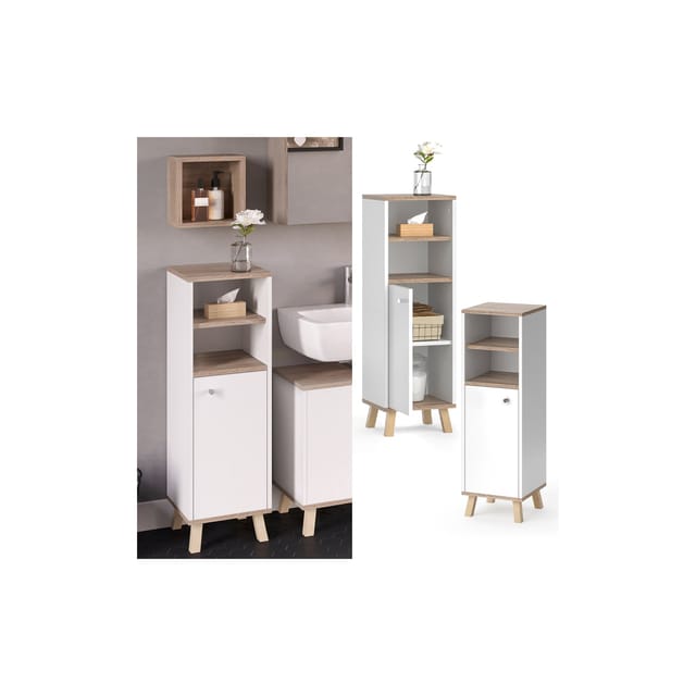Vicco Midischrank Senyo Weiß/Sonoma 30 x 95 cm