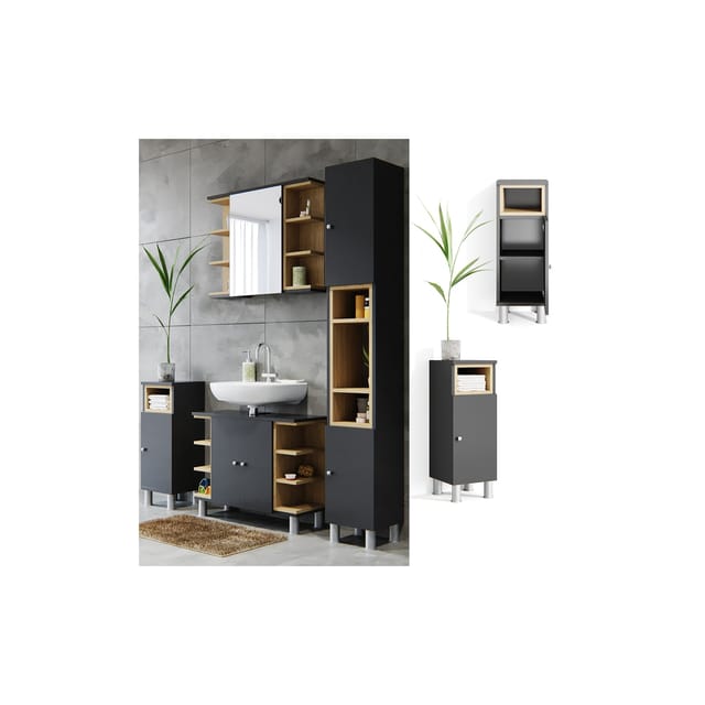 Vicco Midischrank Aquis Anthrazit/Sonoma 30 x 82 cm