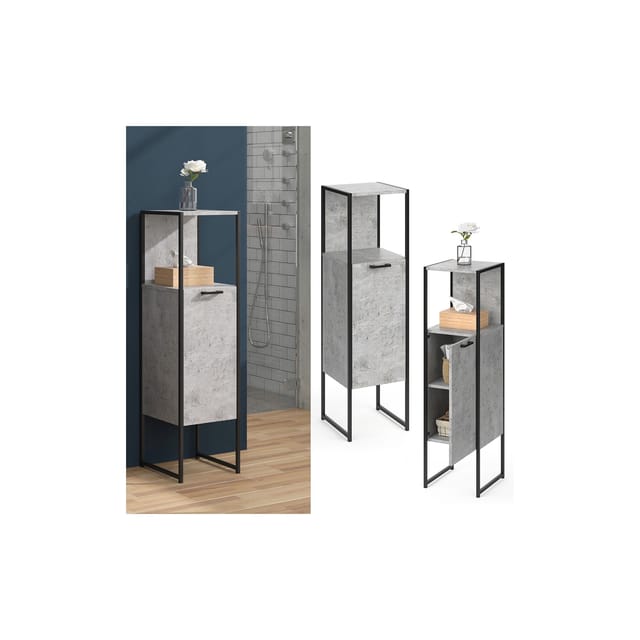 Vicco Midischrank Fyrk Beton/Schwarz 33 x 121 cm