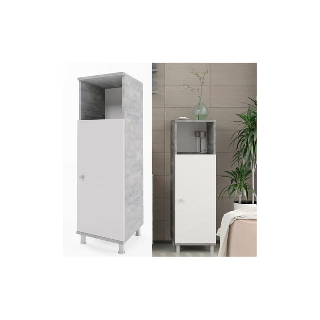 Vicco Midischrank Fynn Beton/Weiß 30 x 95 cm