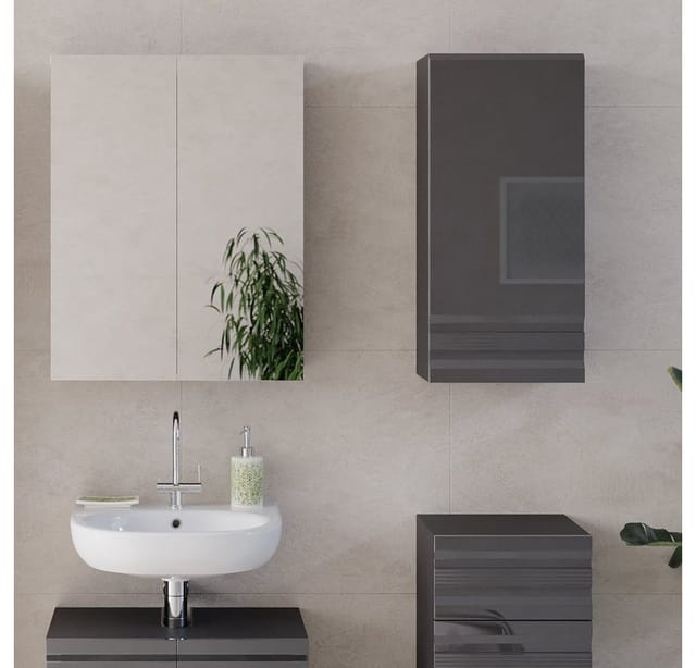 Vicco Badschrank Freddy Anthrazit Hochglanz 37 x 77 cm