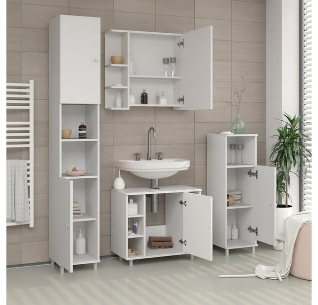 Vicco Badschrank Fynn Weiß 30 x 190 cm