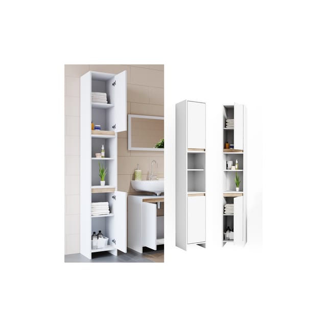 Vicco Badschrank Emma Weiß/Sonoma 30 x 190 cm