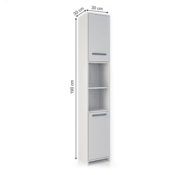 Vicco Badschrank Kiko Weiß 30 x 190 cm