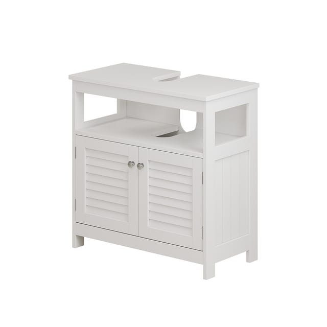 Vicco Waschbeckenunterschrank Riad Weiß/Weiß 60 x 60 cm mit 2 Türen und Offenem Fach