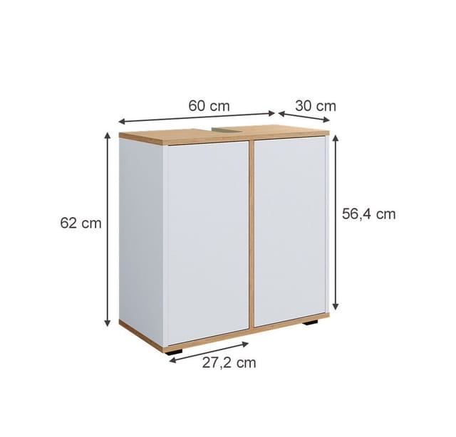 Vicco Waschbeckenunterschrank Didi Weiß/Artisan 60 x 62 cm mit 2 Türen