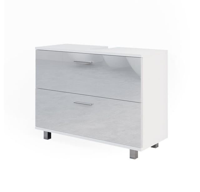 Vicco Waschbeckenunterschrank Ilias Weiß Hochglanz 80 x 61 cm