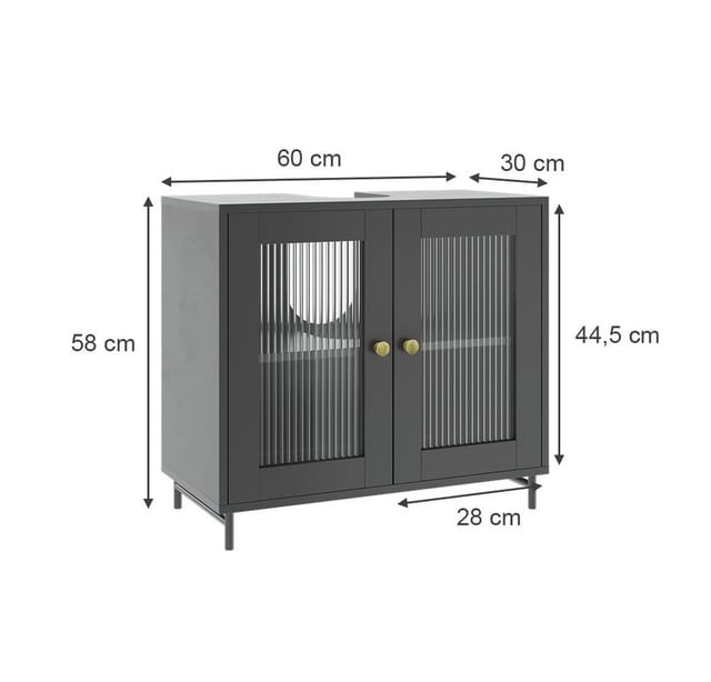 Vicco Waschbeckenunterschrank Malte Grau 60 x 58 cm