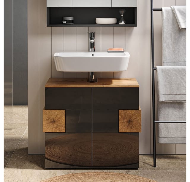 Vicco Waschbeckenunterschrank Eden Anthrazit/Artisan-Eiche 73 x 64 cm