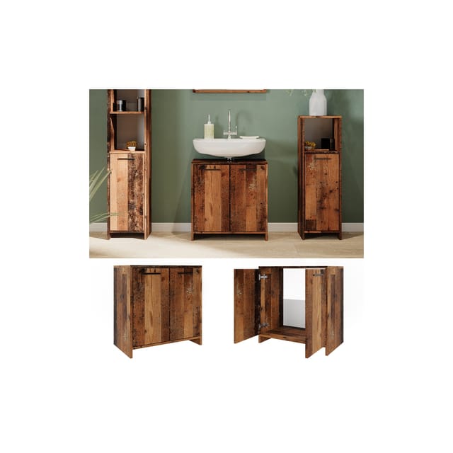 Vicco Waschbeckenunterschrank Kiko Eiche Rustikal 58 x 60 cm