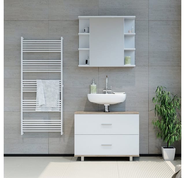 Vicco Waschbeckenunterschrank Ilias Sonoma/Weiß 80 x 61 cm