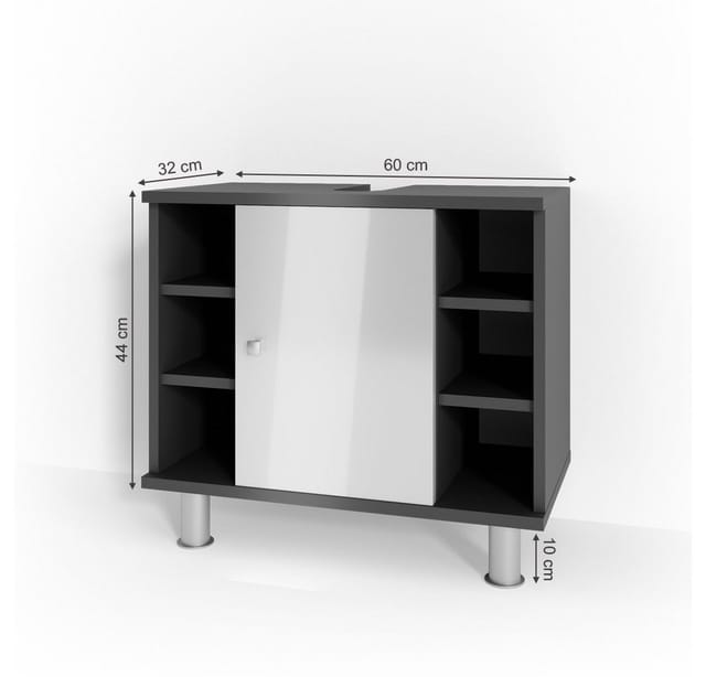 Vicco Waschbeckenunterschrank Fynn Anthrazit/Weiß 60 x 54 cm