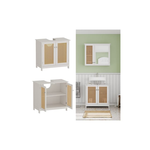 Vicco Waschbeckenunterschrank Rosario Weiß 60 x 58 cm mit 2 Türen