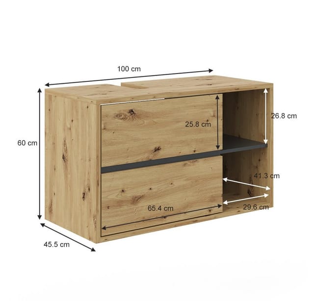 Vicco Waschbeckenunterschrank Viola Artisan-Eiche 100 x 60 cm