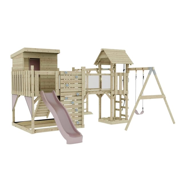 OutdoorToys Spielturm Lene mit Kinderschaukel Altrosa