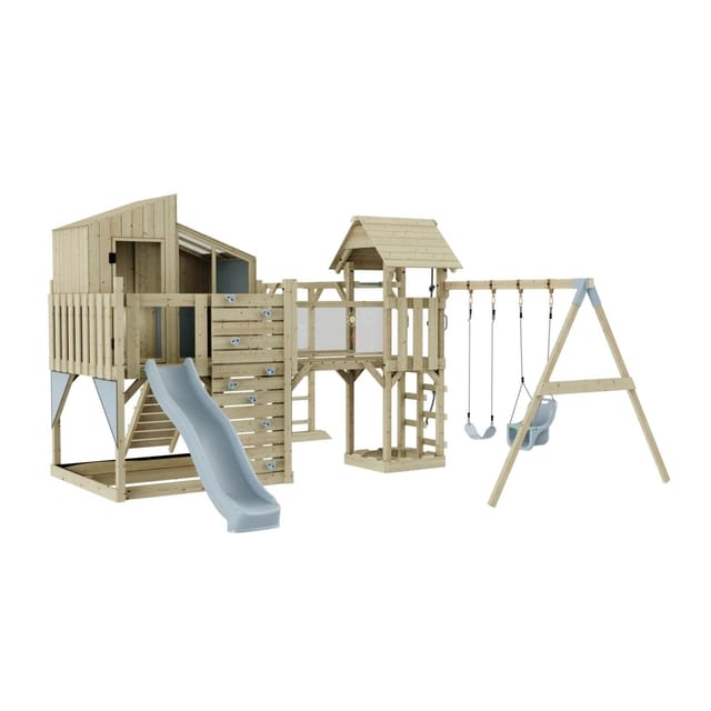 OutdoorToys Spielturm Emma mit Babyschaukel Eisblau
