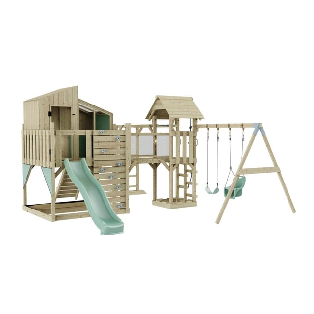 OutdoorToys Spielturm Emma mit Babyschaukel Mintgrün