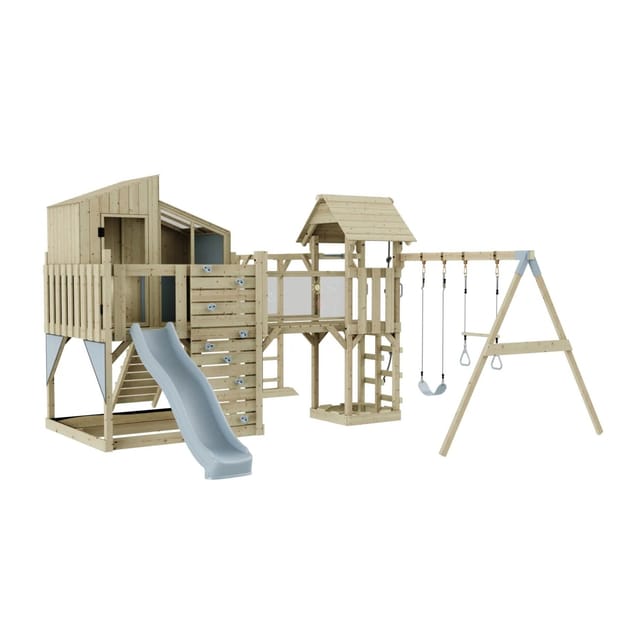 OutdoorToys Spielturm Emma mit Trapezschaukel Eisblau