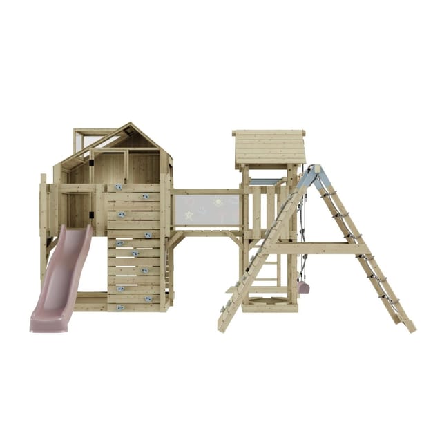 OutdoorToys Spielturm Bo mit Kinderschaukel Altrosa