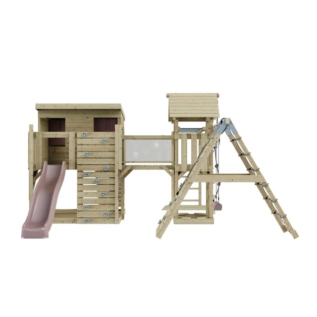 OutdoorToys Spielturm Bene mit Kinderschaukel Altrosa