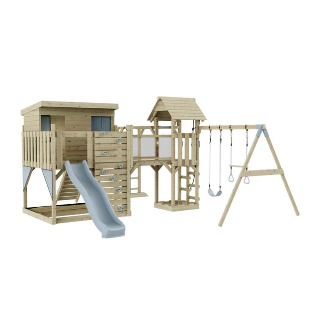 OutdoorToys Spielturm Johanna mit Trapezschaukel Eisblau