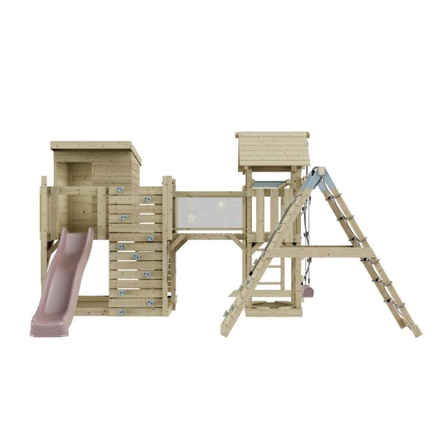 OutdoorToys Spielturm Tessa mit Kinderschaukel Altrosa