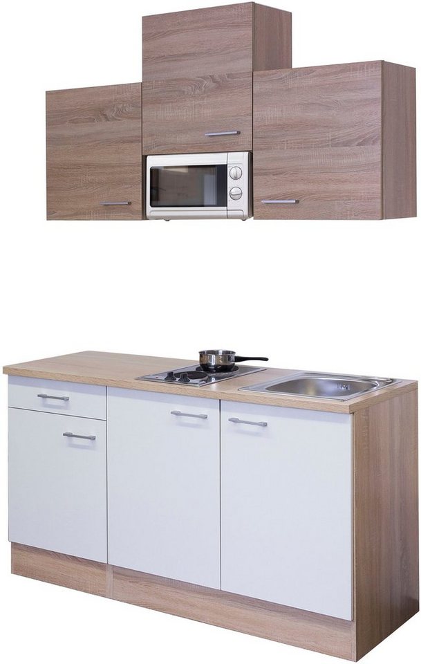 Flex-Well Pantryküche Samoa, Gesamtbreite 150cm, mit Mikrowelle und Kochfeld, viele Farbenvarianten Bild 4