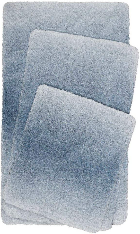 Wecon home Basics Badematte Luuk WB-2705, Höhe 25 mm, rutschhemmend beschichtet, schnell trocknend, fußbodenheizungsgeeignet, Polyester, trendiger Farbverlauf, waschbar, weicher Badezimmerteppich
