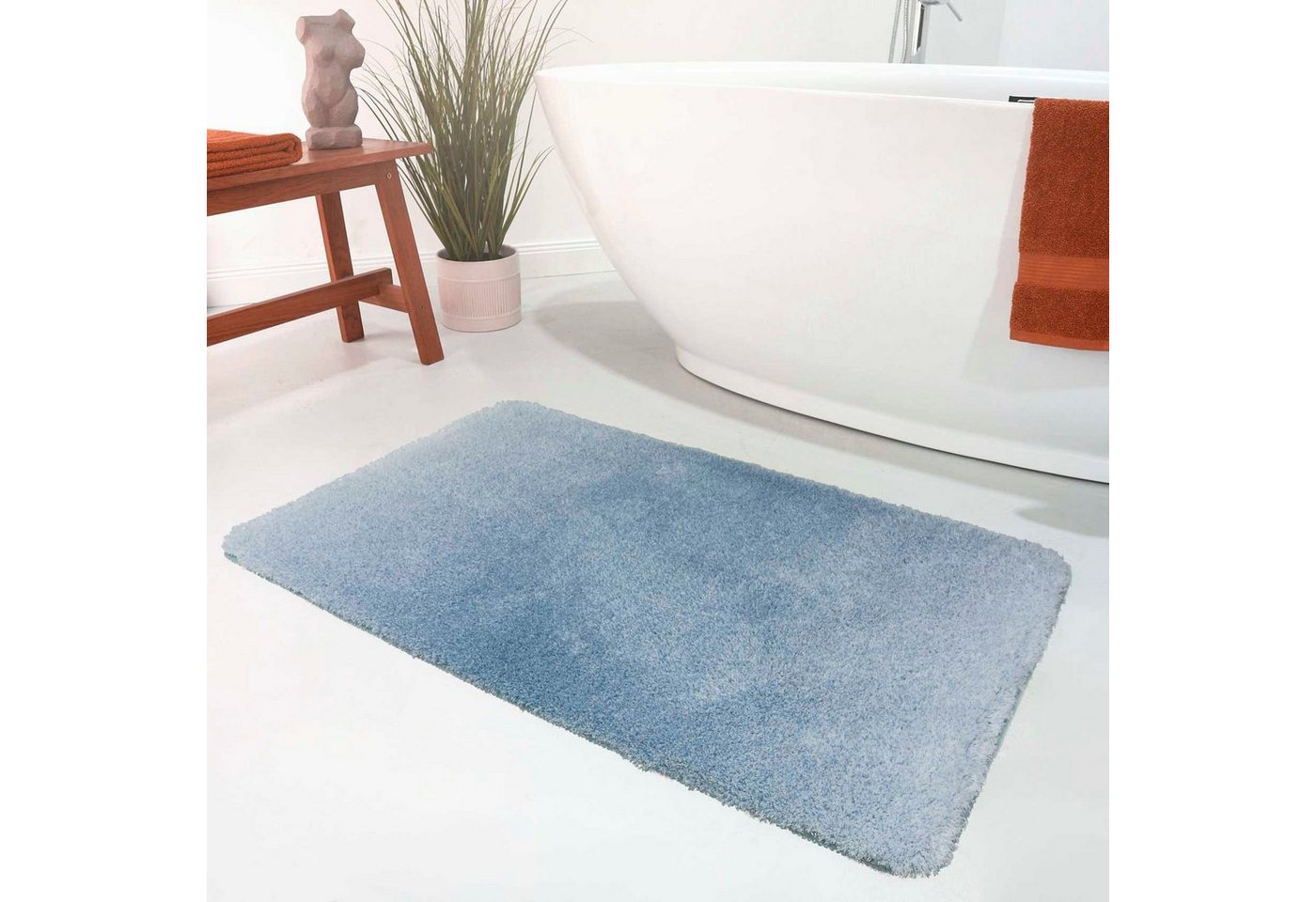 Wecon home Basics Badematte Luuk WB-2705, Höhe 25 mm, rutschhemmend beschichtet, schnell trocknend, fußbodenheizungsgeeignet, Polyester, trendiger Farbverlauf, waschbar, weicher Badezimmerteppich Bild 4