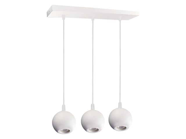 ENOVALITE Pendelleuchte GLOBE Weiß Ø100mm Deckenleuchte GU10 Fassung 3-Flammig