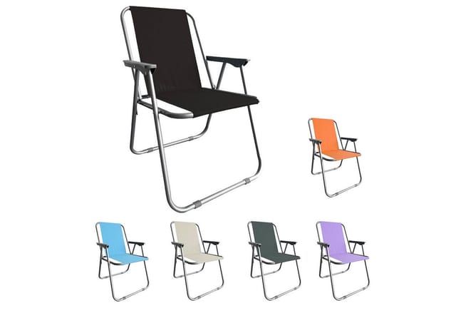 Mojawo Outdoorstuhl Campingsessel CampingstuhlKlappstuhl Camping Metall B52xT44xH75cm Beige