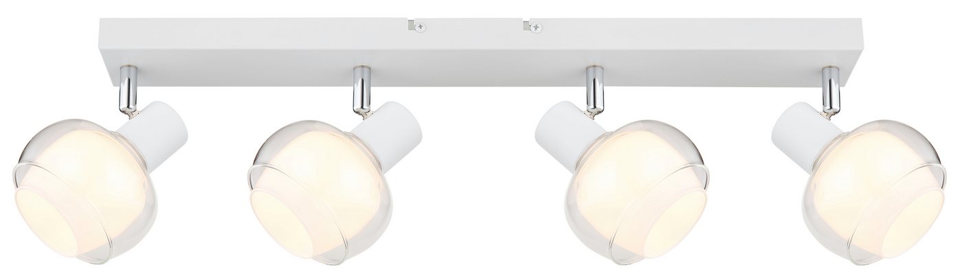 GLOBO LIGHTING Deckenstrahler TOKKI, ohne Leuchtmittel, Deckenspot/weiß/Glas klar/Glas opal/Flur/Wohnzimmer
