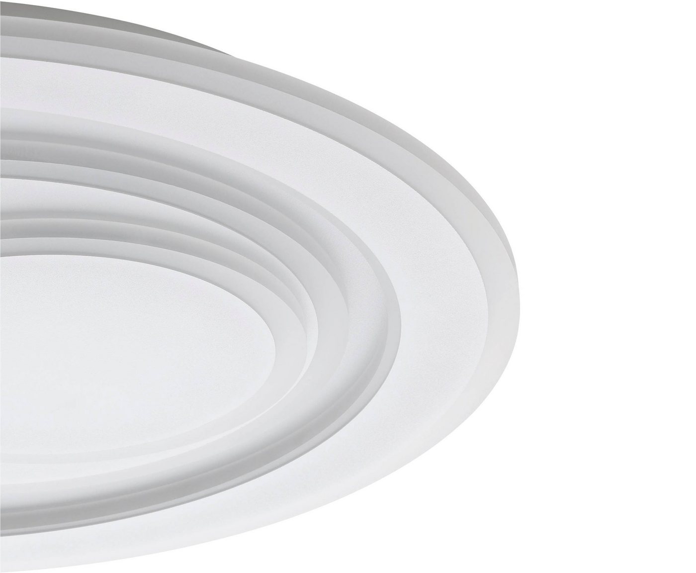 EGLO Deckenleuchte Palagiano 1 Deckenlampe, Flurlampe aus Metall und Kunststoff, Lampe, LED fest integriert, Neutralweiß, Wand-/Deckenleuchte - H5 x Ø48 cm - weiß - 21W inkl.