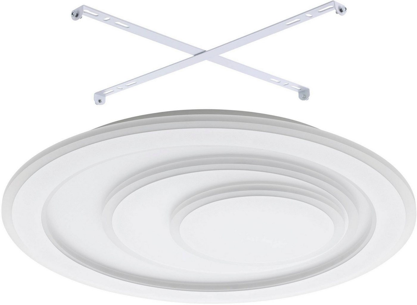 EGLO Deckenleuchte Palagiano 1 Deckenlampe, Flurlampe aus Metall und Kunststoff, Lampe, LED fest integriert, Neutralweiß, Wand-/Deckenleuchte - H5 x Ø48 cm - weiß - 21W inkl. Bild 4