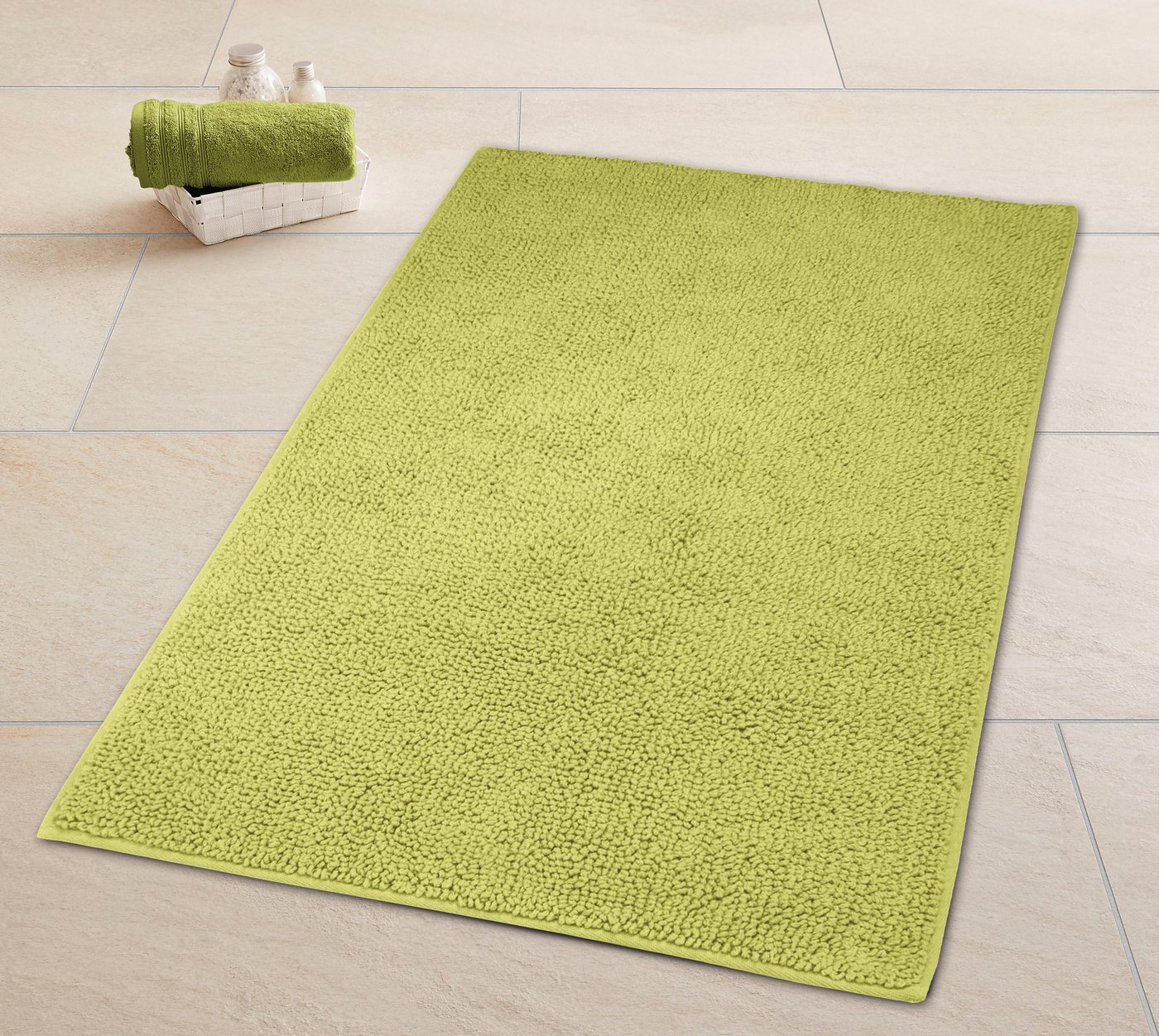Kleine Wolke Badematte »Chrissy«, Badvorleger, Badezimmer Teppich, Höhe 12 mm, beidseitig nutzbar, fußbodenheizungsgeeignet, Baumwolle, rechteckig, Badteppich, Uni Farben Bild 2