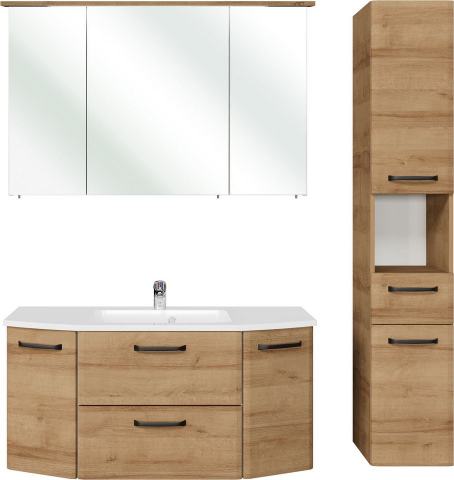 Saphir Badmöbel-Set Quickset 318, mit Türdämpfer, (4-St), Badezimmer-Set mit Keramikwaschtisch und Hängeschrank Bild 3