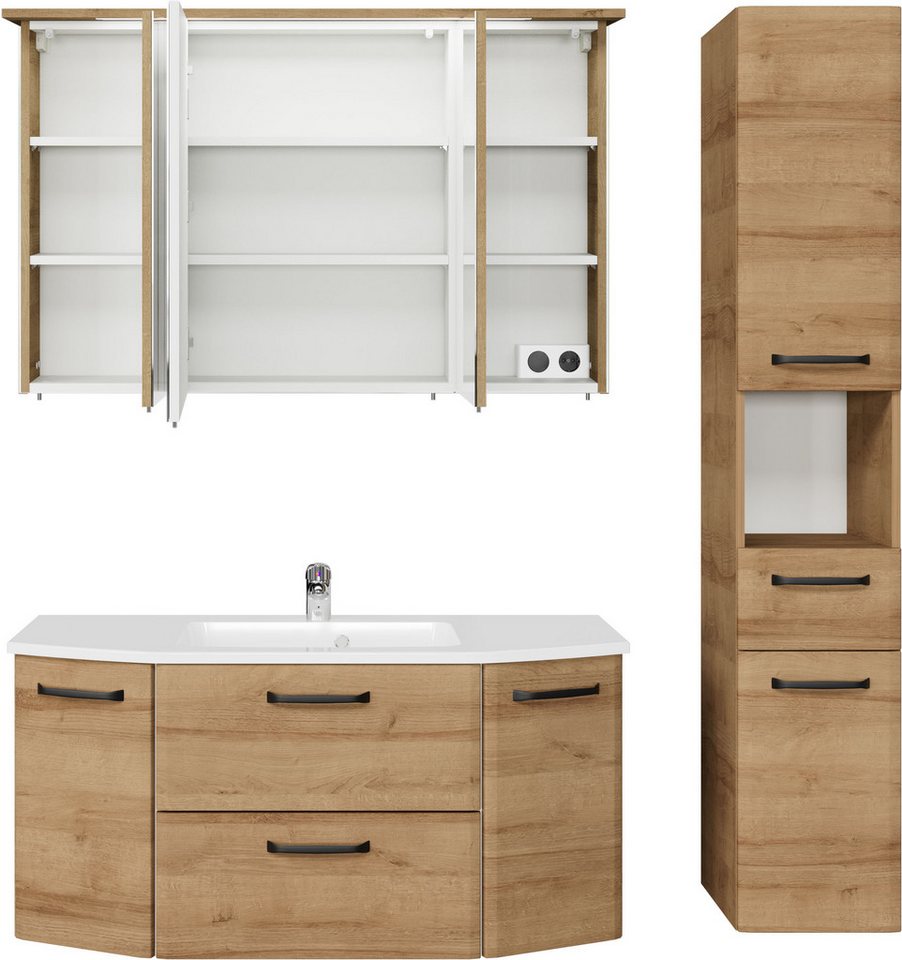 Saphir Badmöbel-Set Quickset 318, mit Türdämpfer, (4-St), Badezimmer-Set mit Keramikwaschtisch und Hängeschrank Bild 4
