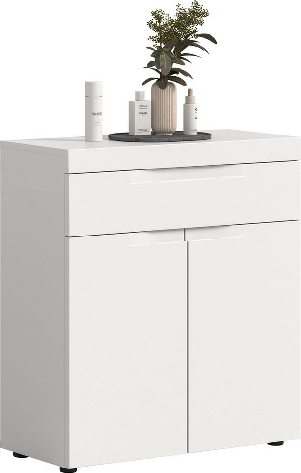 OTTO home Badkommode MAOI, Breite 75 cm, 2 Türen, 1 Schubkasten, 2 Fächer (mit eingefräster Griffmulde in der MDF Front), Badezimmerschrank, Schrank, Kommode, Midischrank, Bad, Badezimmer Bild 5