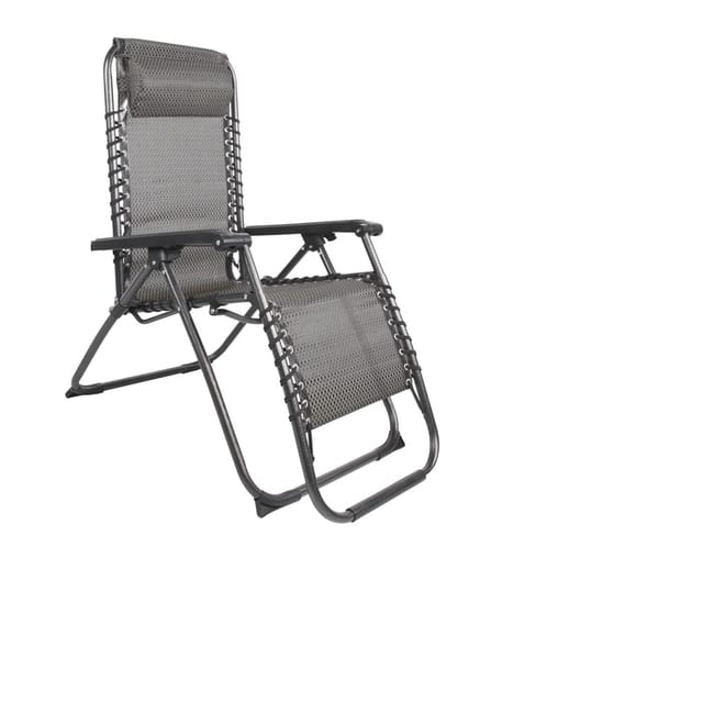 Mojawo Luxus Comfort GartenstuhlRelaxsessel Relaxstuhl Liegestuhl Klappbar Verstellbar mit KopfpolsterSchwarz und Taupe