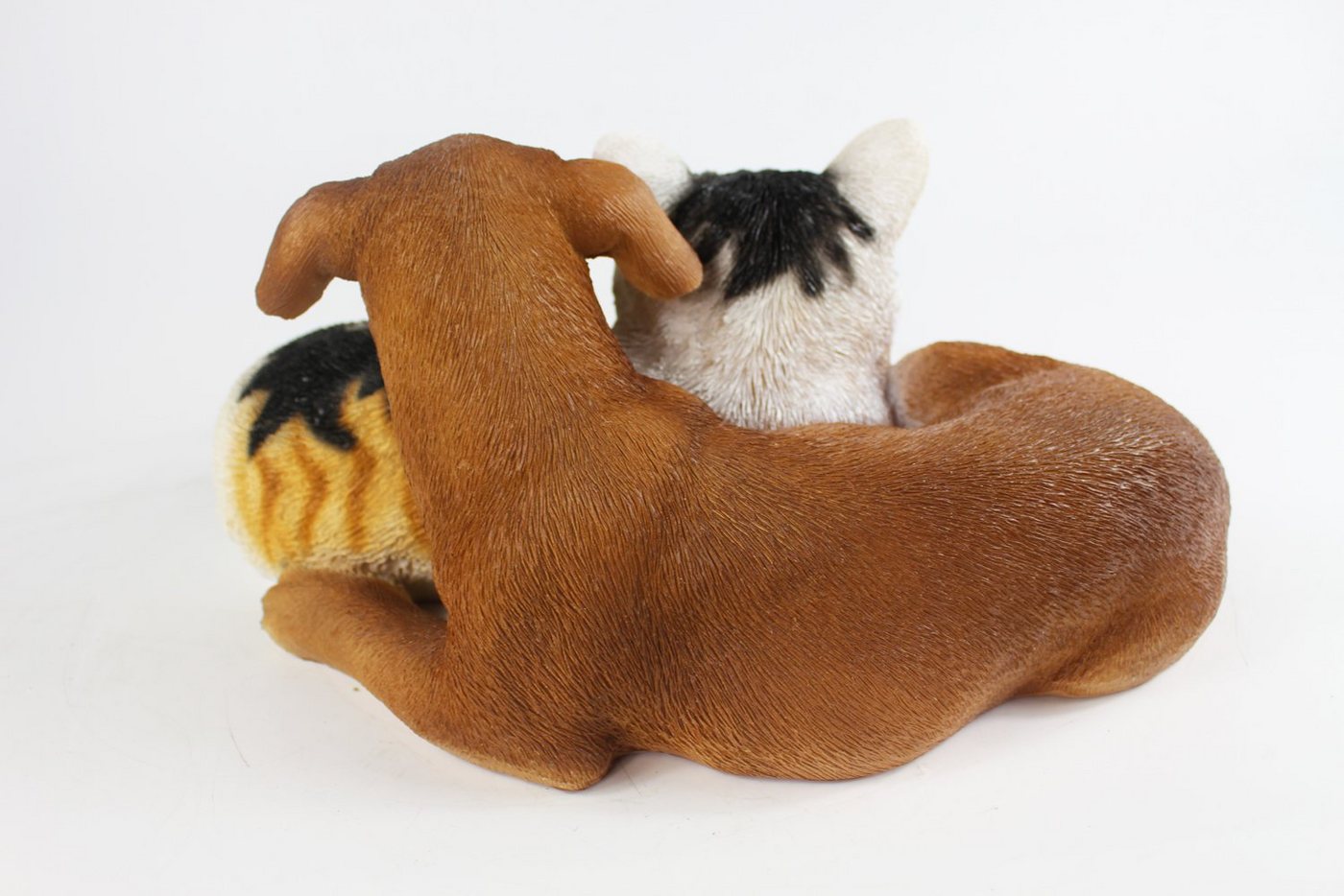 Arnusa Gartenfigur Hund und Katze Dekofigur 34 cm, wie echt Gartendekoration