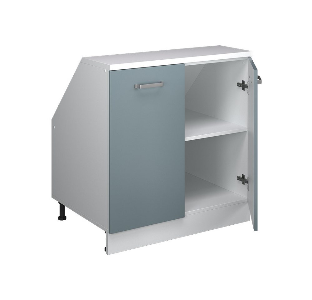 Vicco Kommode Rion, Blau-Grau/Weiß, 80 x 81.6 cm mit 2 Türen, Schrankkorpus 60 ... (1 St) Bild 3