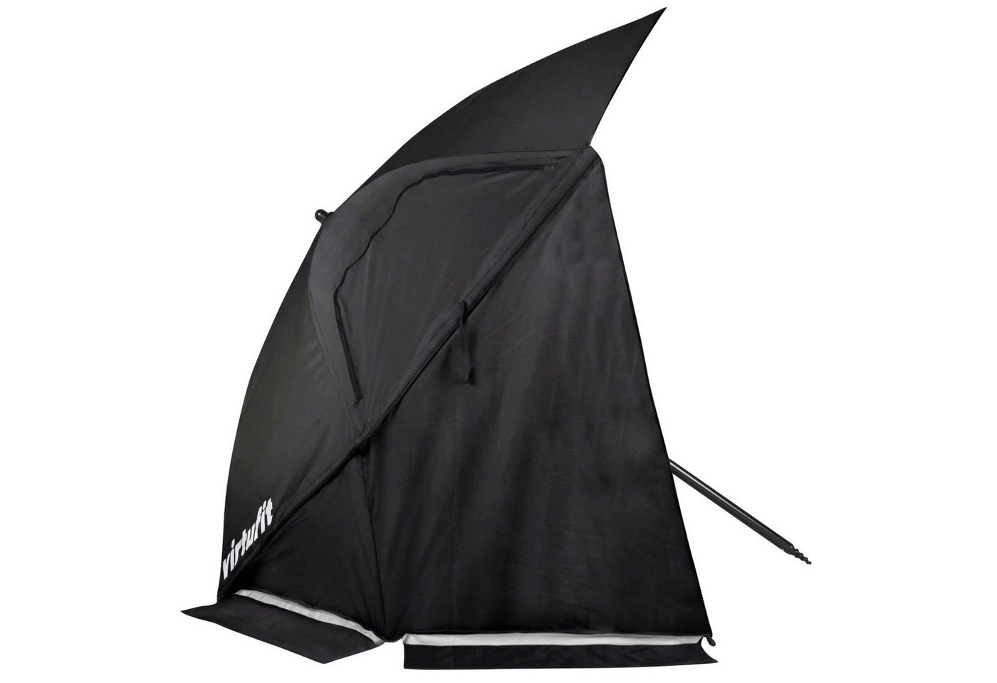 VirtuFit Sonnenschirm VirtuFit Strandparasol Premium - Windschutz - 200 x 200 cm - Schwarz