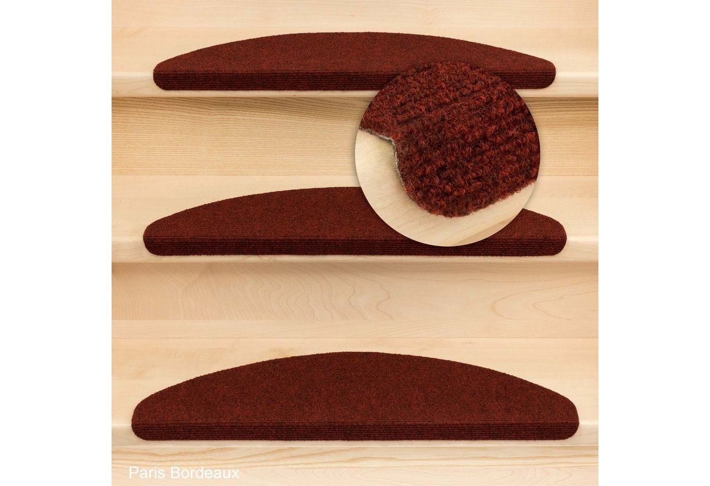 Metzker® Stufenmatte Stufenmatten Ramon MW Halbrund Einzeln und SparSet´s, halbrund, Höhe: 2 mm, 14 Stück im Set - Bordeaux Bild 2
