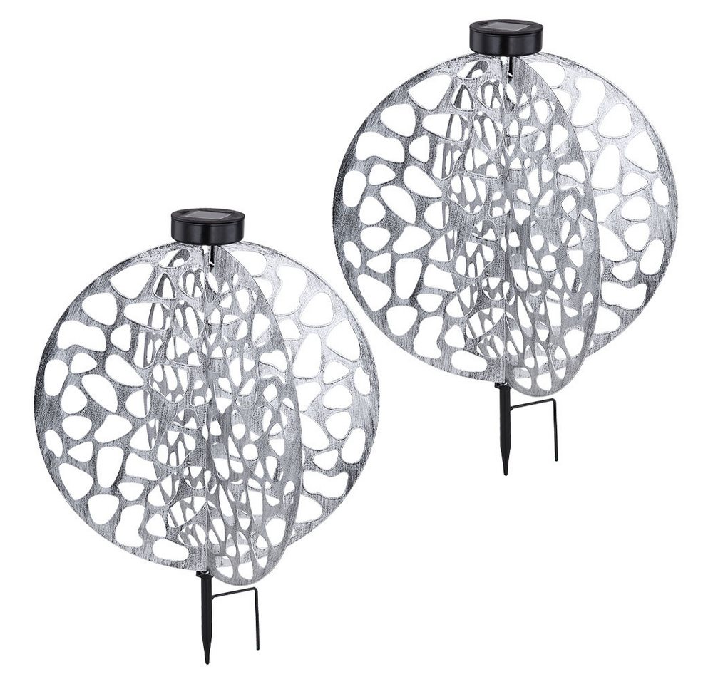 GLOBO LIGHTING LED Solarleuchte, LED-Leuchtmittel fest verbaut, Warmweiß, LED Solarlampe Erdspieß orientalische Dekoleuchte Gartenlampe 2x Bild 2