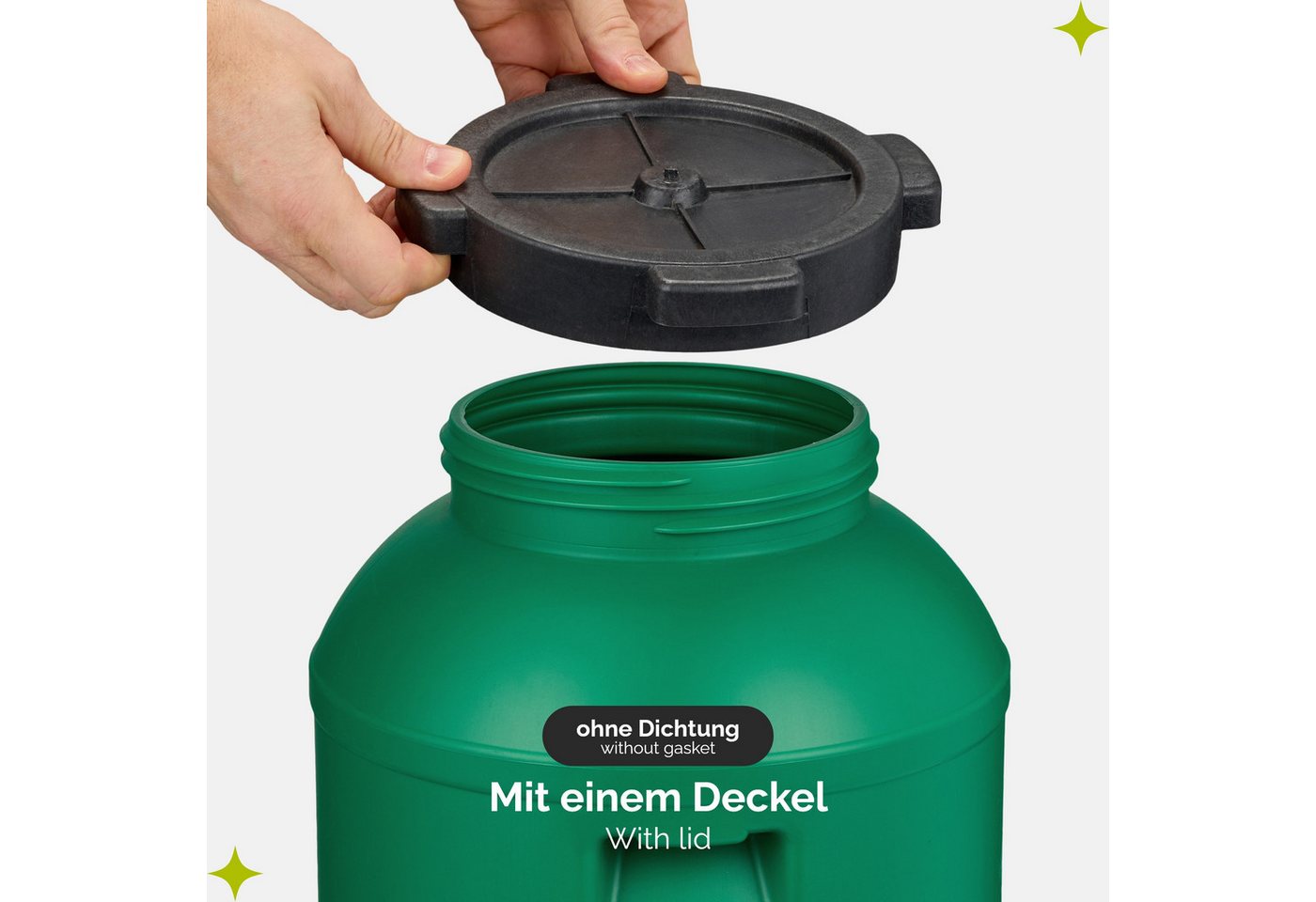 Garronda Regentonne Set 20 Liter Futtertonne BPA-frei Lebensmittel-Fass GD-0126, 20 l, (2-tlg), BPA-Frei