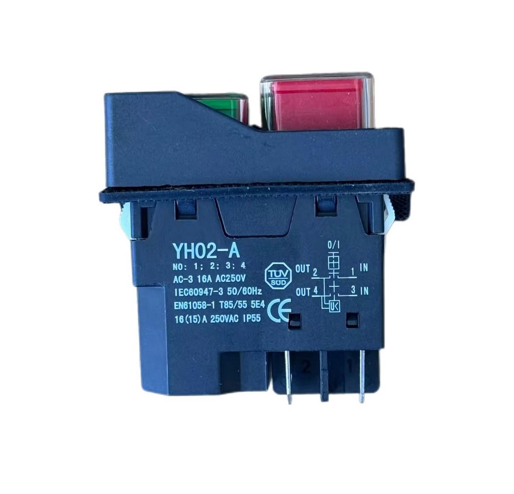 Trade-Shop Schalter Elektro Ein/Aus Hauptschalter YH02-A, 230V 16A, IP 55 für Betonmischer, Anschluss über 4 Kontakte / mit Flachdichtung und PVC-Abdeckung Bild 3