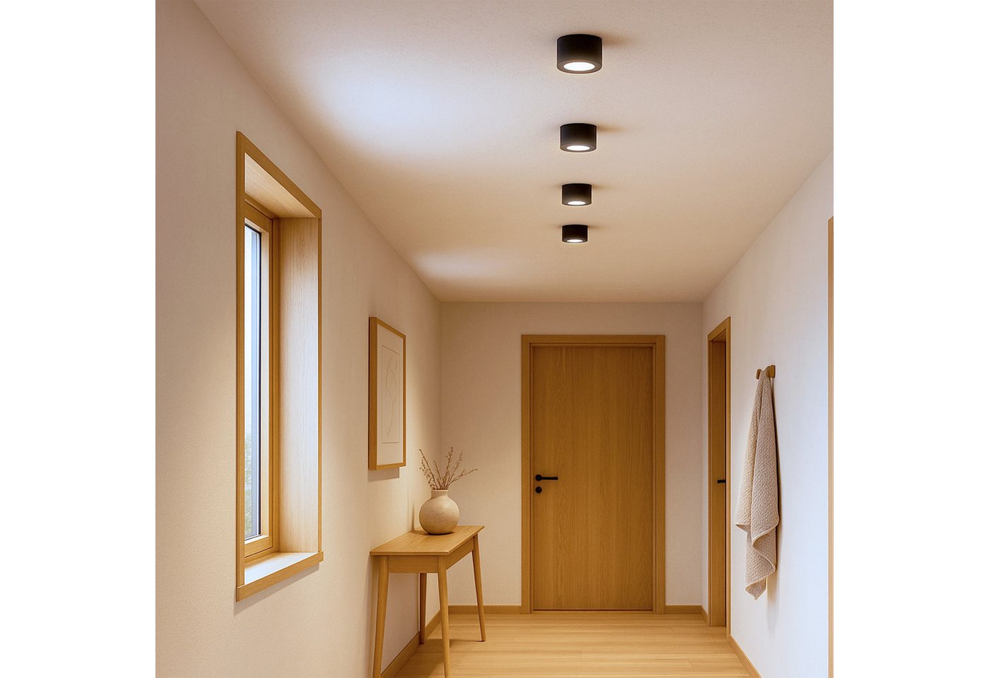SSC-LUXon LED Aufbaustrahler LANTI Deckenspot rund schwarz schwenkbar mit LED Lampe 4W neutralweiß, Neutralweiß Bild 2