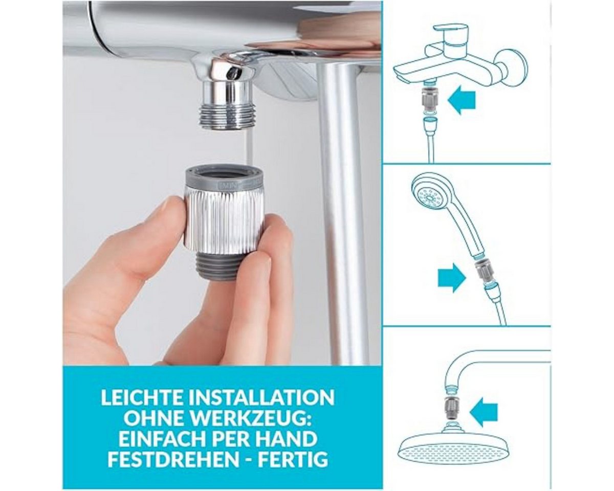 puregreen Strahlregler Dusch-Wassersparer – Regulierung des Wasserdurchflusses, 1/2" Gewinde, (1-tlg)